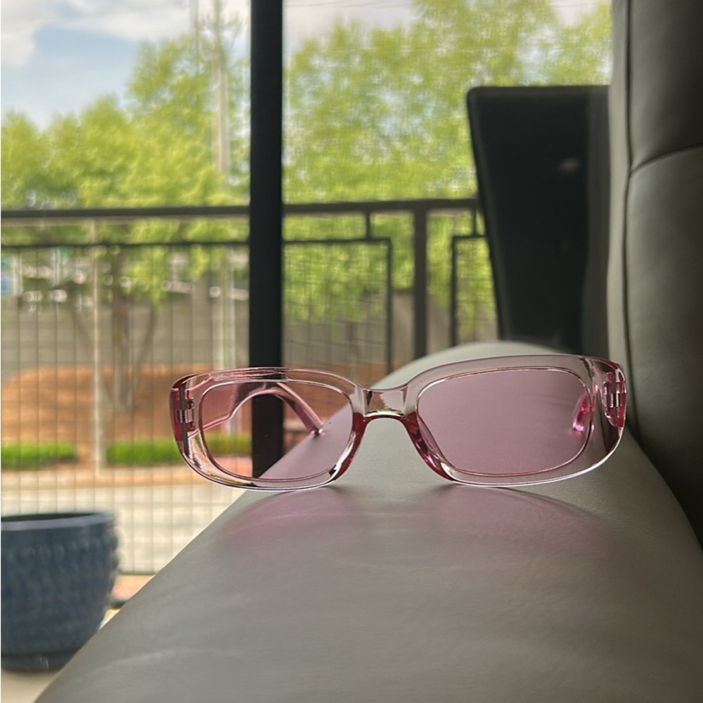 Pink Rectangular Sunglasses